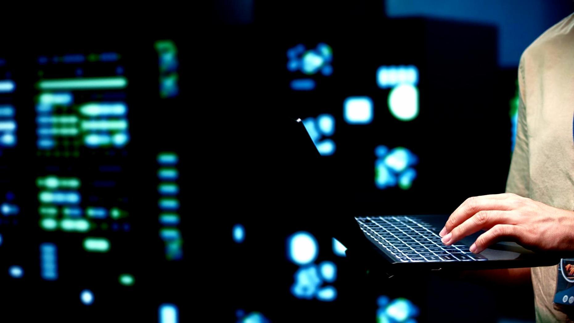 Consortium blockchain network infrastructure visualization showing distributed nodes and secure connections